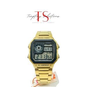 Stainless Steel Gold Digital